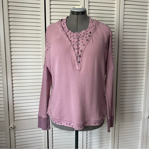Free People Heart to Heart Henley Mauve S - Picture 7 of 12